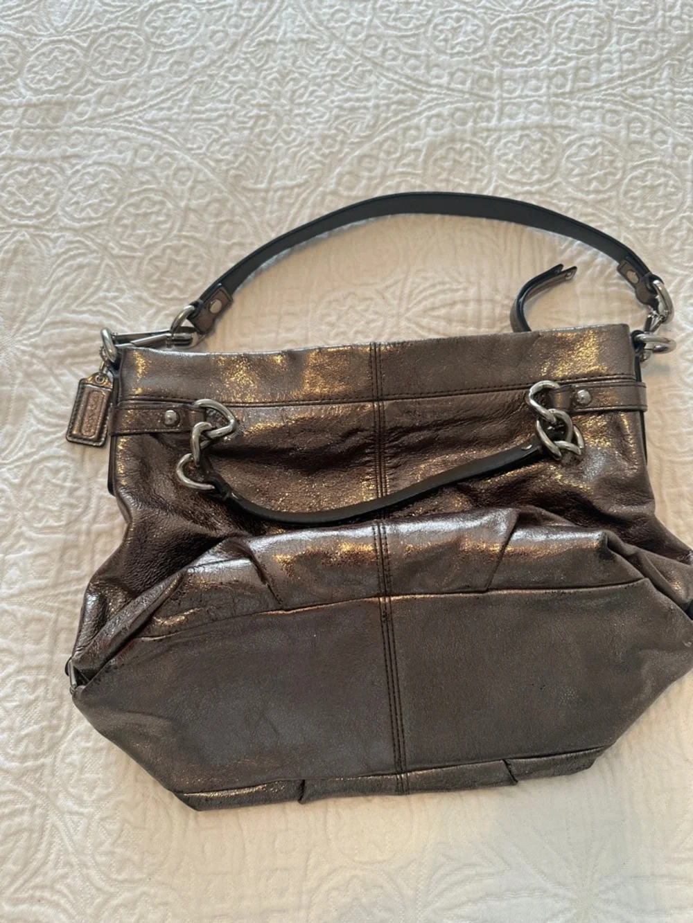 Coach Brooke HOBO Bag Y2K Metallic 100% full grain cowhide leather - Picture 5 of 14